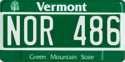 VT license plate NOR486