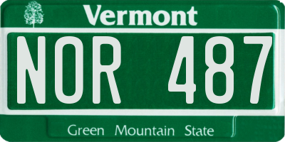 VT license plate NOR487