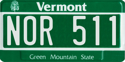 VT license plate NOR511