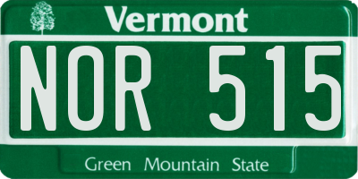 VT license plate NOR515