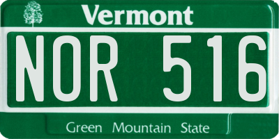 VT license plate NOR516