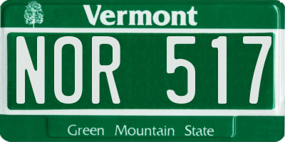 VT license plate NOR517