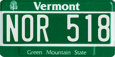VT license plate NOR518