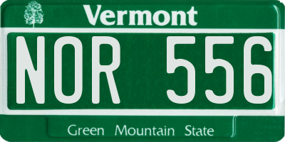 VT license plate NOR556
