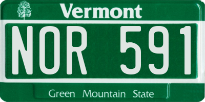 VT license plate NOR591