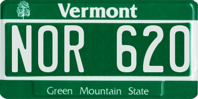 VT license plate NOR620