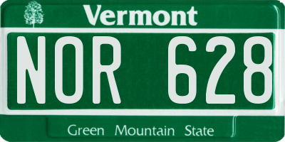 VT license plate NOR628