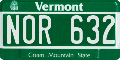 VT license plate NOR632