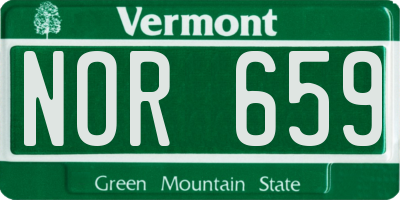 VT license plate NOR659