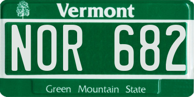 VT license plate NOR682