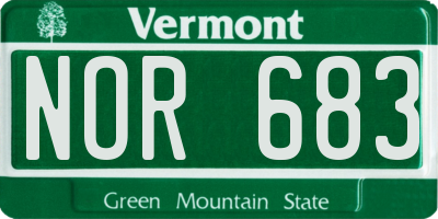 VT license plate NOR683