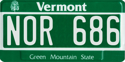 VT license plate NOR686