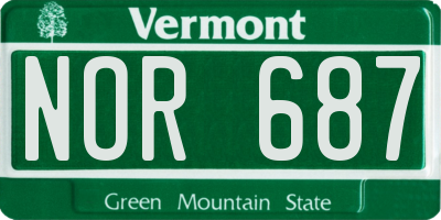 VT license plate NOR687