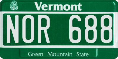 VT license plate NOR688