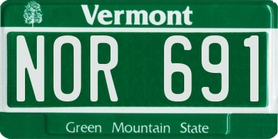 VT license plate NOR691