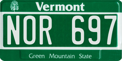 VT license plate NOR697
