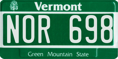 VT license plate NOR698