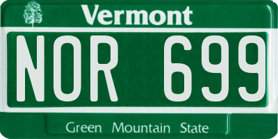 VT license plate NOR699