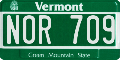 VT license plate NOR709