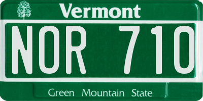 VT license plate NOR710