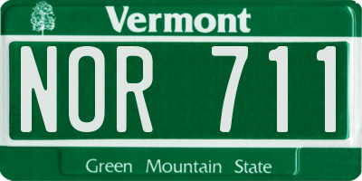 VT license plate NOR711