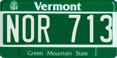 VT license plate NOR713