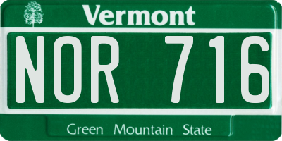 VT license plate NOR716