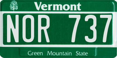 VT license plate NOR737