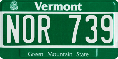 VT license plate NOR739