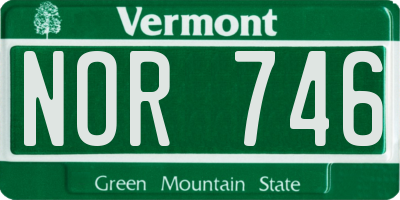 VT license plate NOR746