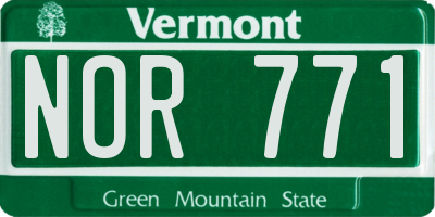 VT license plate NOR771