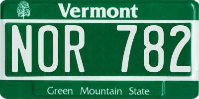 VT license plate NOR782