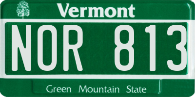 VT license plate NOR813