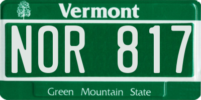 VT license plate NOR817