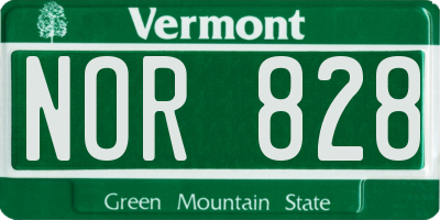 VT license plate NOR828