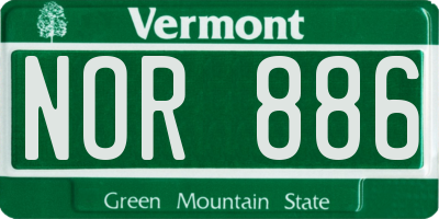 VT license plate NOR886