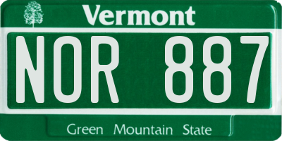 VT license plate NOR887