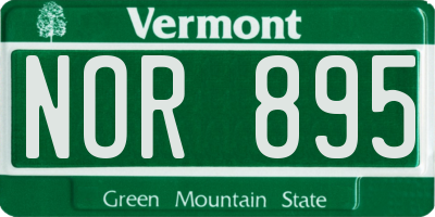 VT license plate NOR895