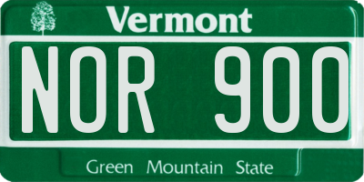 VT license plate NOR900