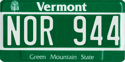 VT license plate NOR944