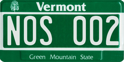VT license plate NOS002