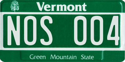 VT license plate NOS004