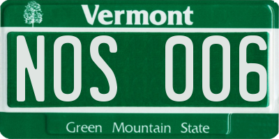 VT license plate NOS006