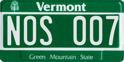 VT license plate NOS007