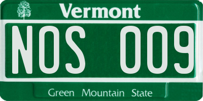 VT license plate NOS009