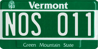 VT license plate NOS011