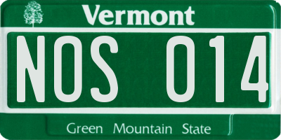 VT license plate NOS014