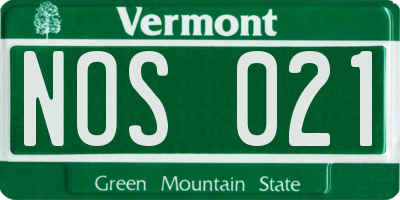 VT license plate NOS021