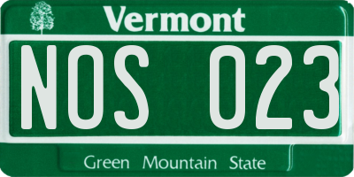 VT license plate NOS023