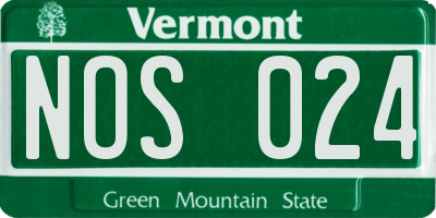 VT license plate NOS024